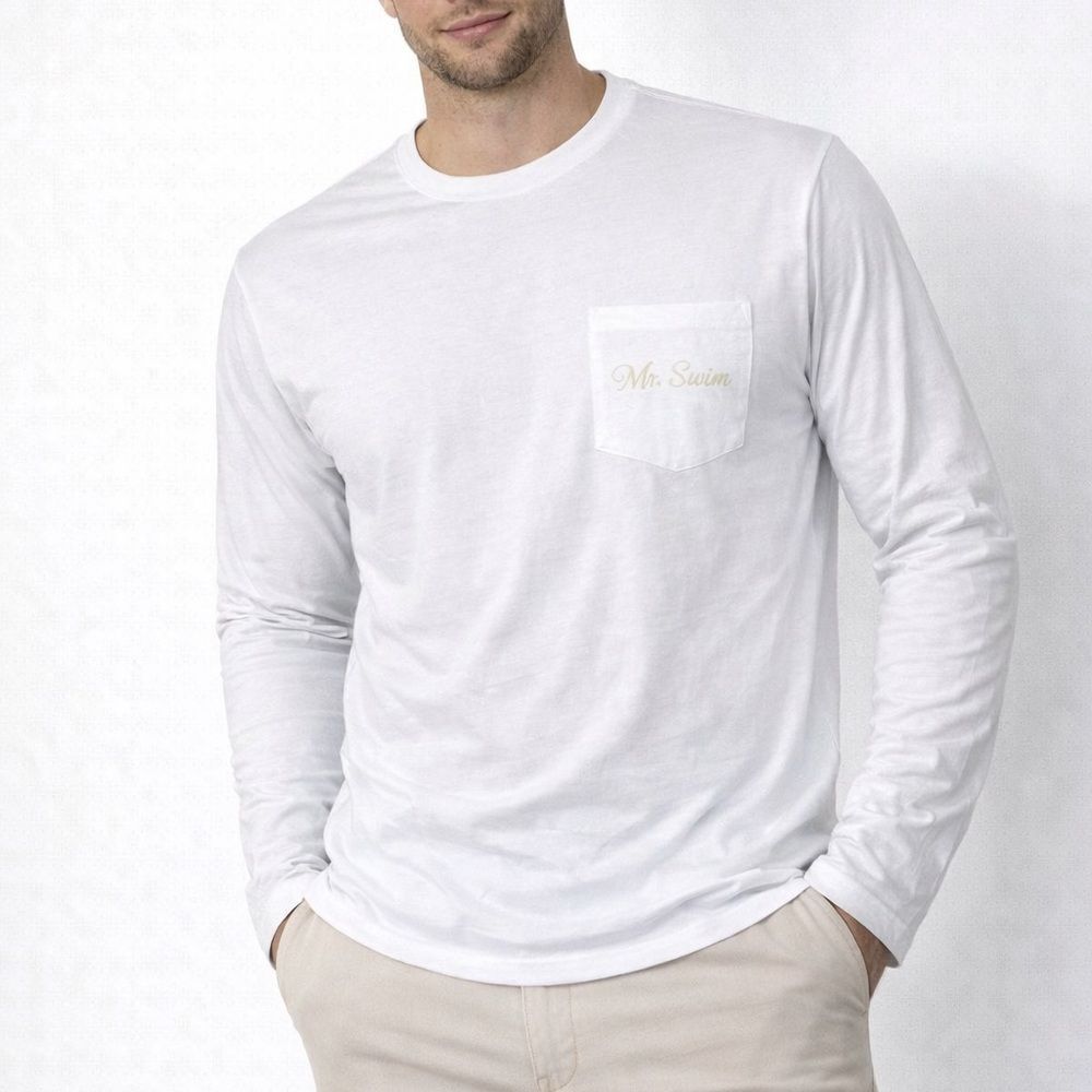 MR.Swim Long sleeve sail boat tee white sz M New